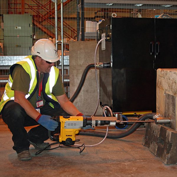 Workman with Nuclear Equipment