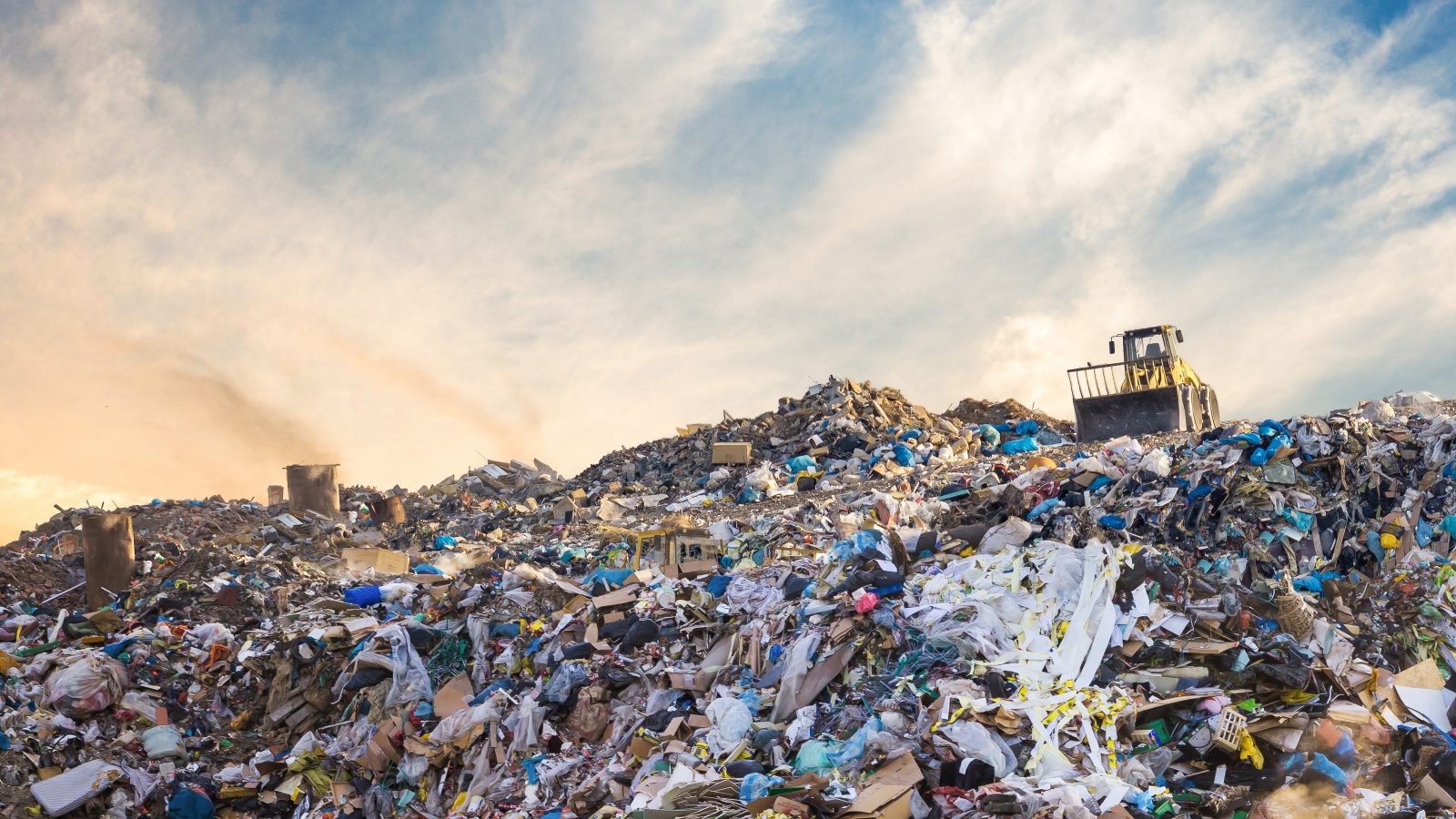 Garbage pile in trash dump or landfill. Pollution concept.