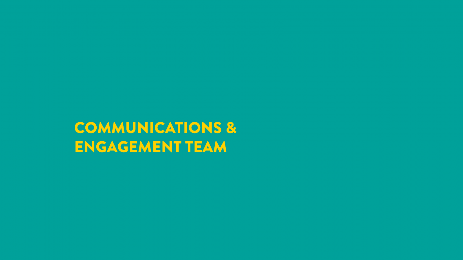 Comms & Engagement Team