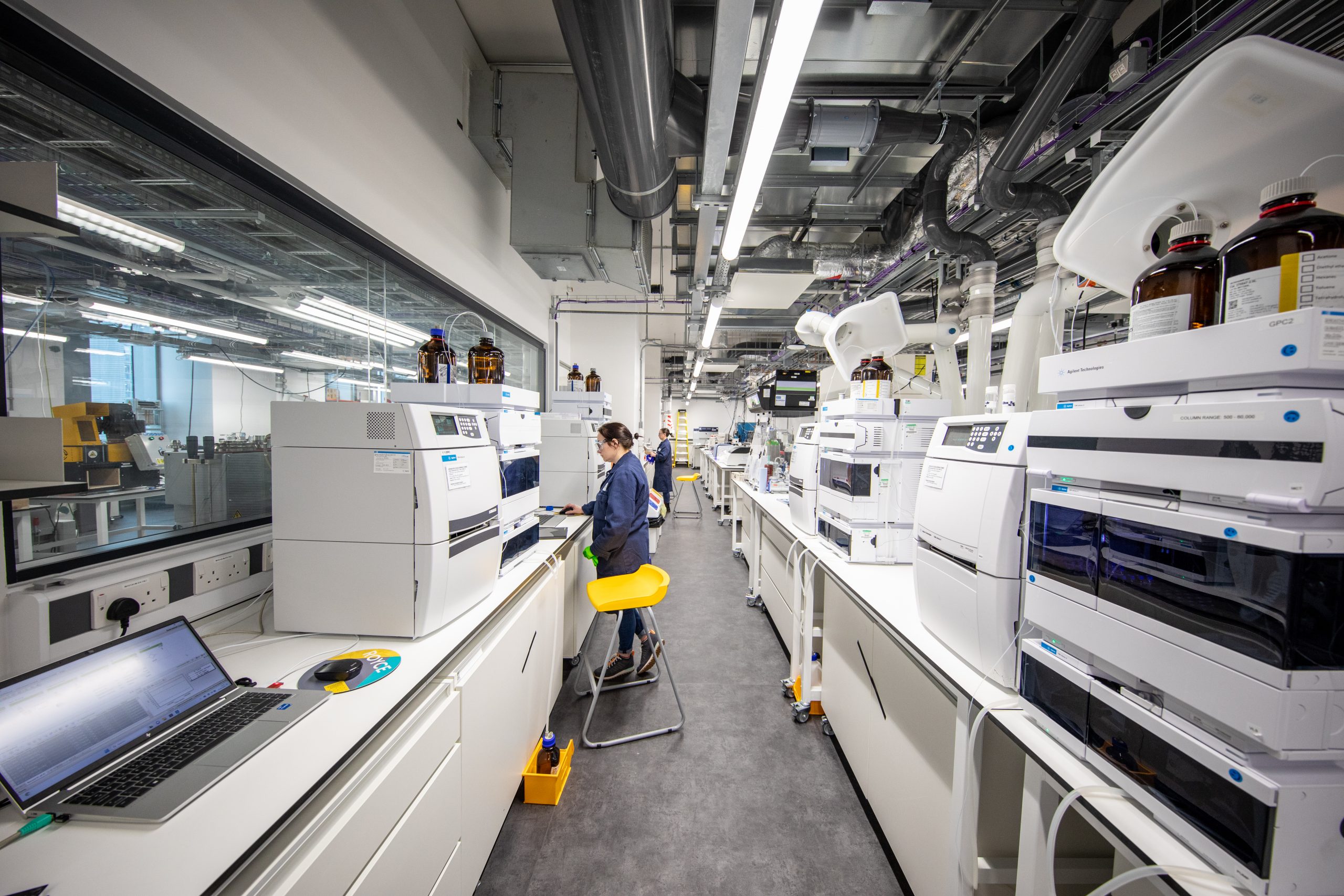 Scientist working in a sustainable polymers laboratory