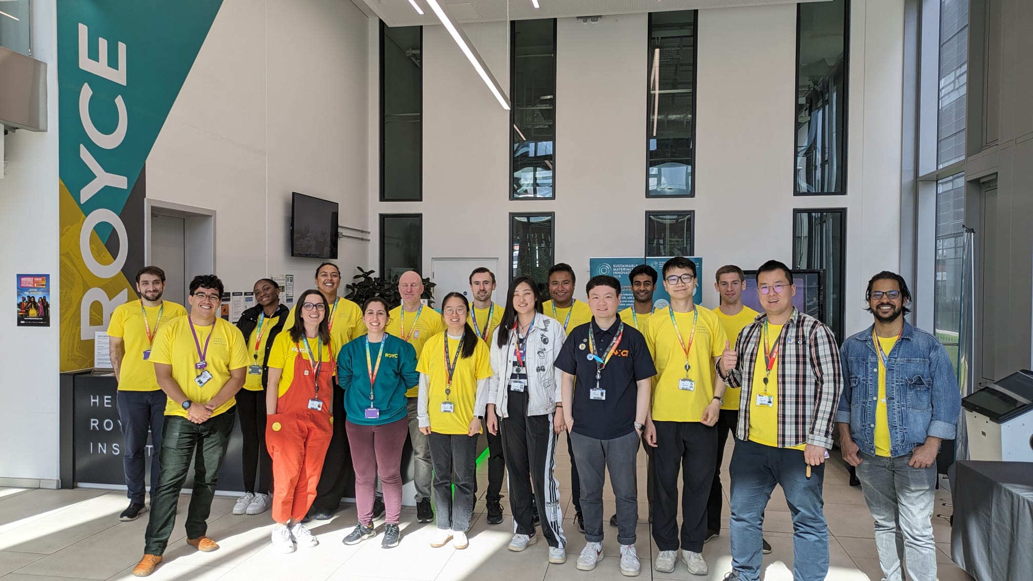 Members of the Henry Royce Institute's Outeach Team stand side by side at the Universally Manchester Festival 2024